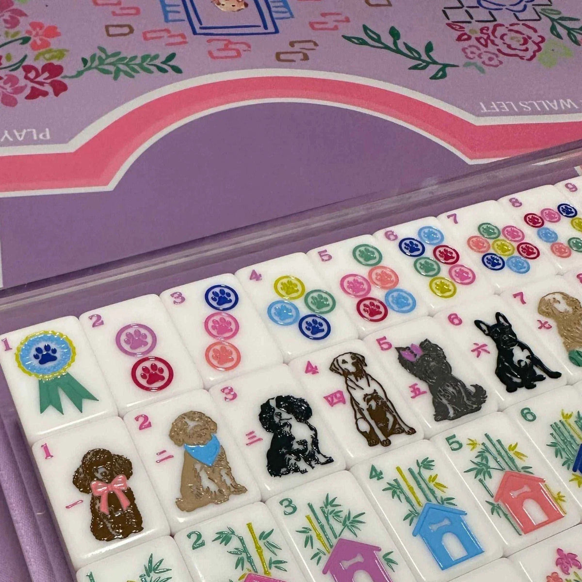 Pink Cute Puppy American Mahjong Tiles Free Shipping (Tiles only)