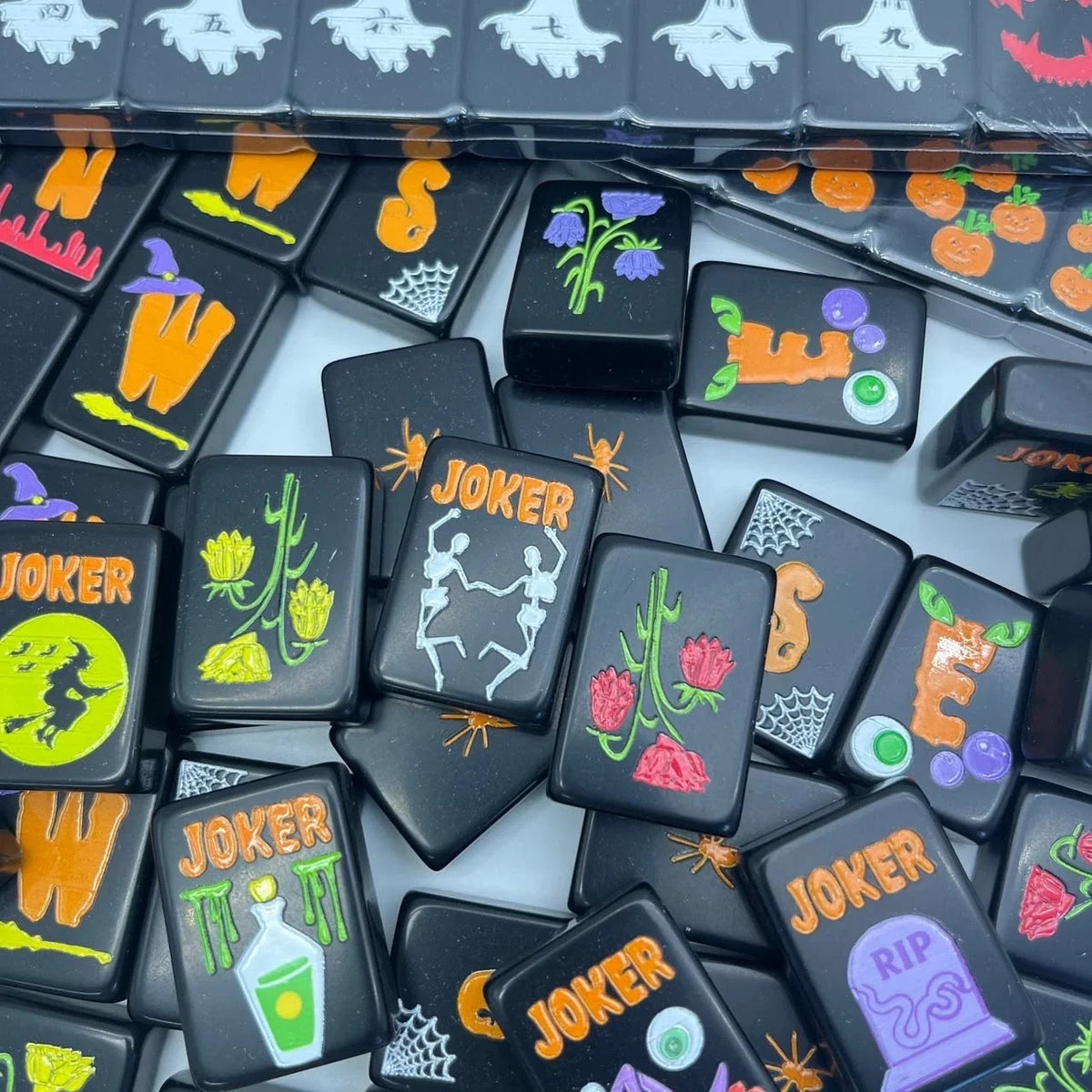 Black Halloween Themed American Mahjong Tile Set Free Shipping