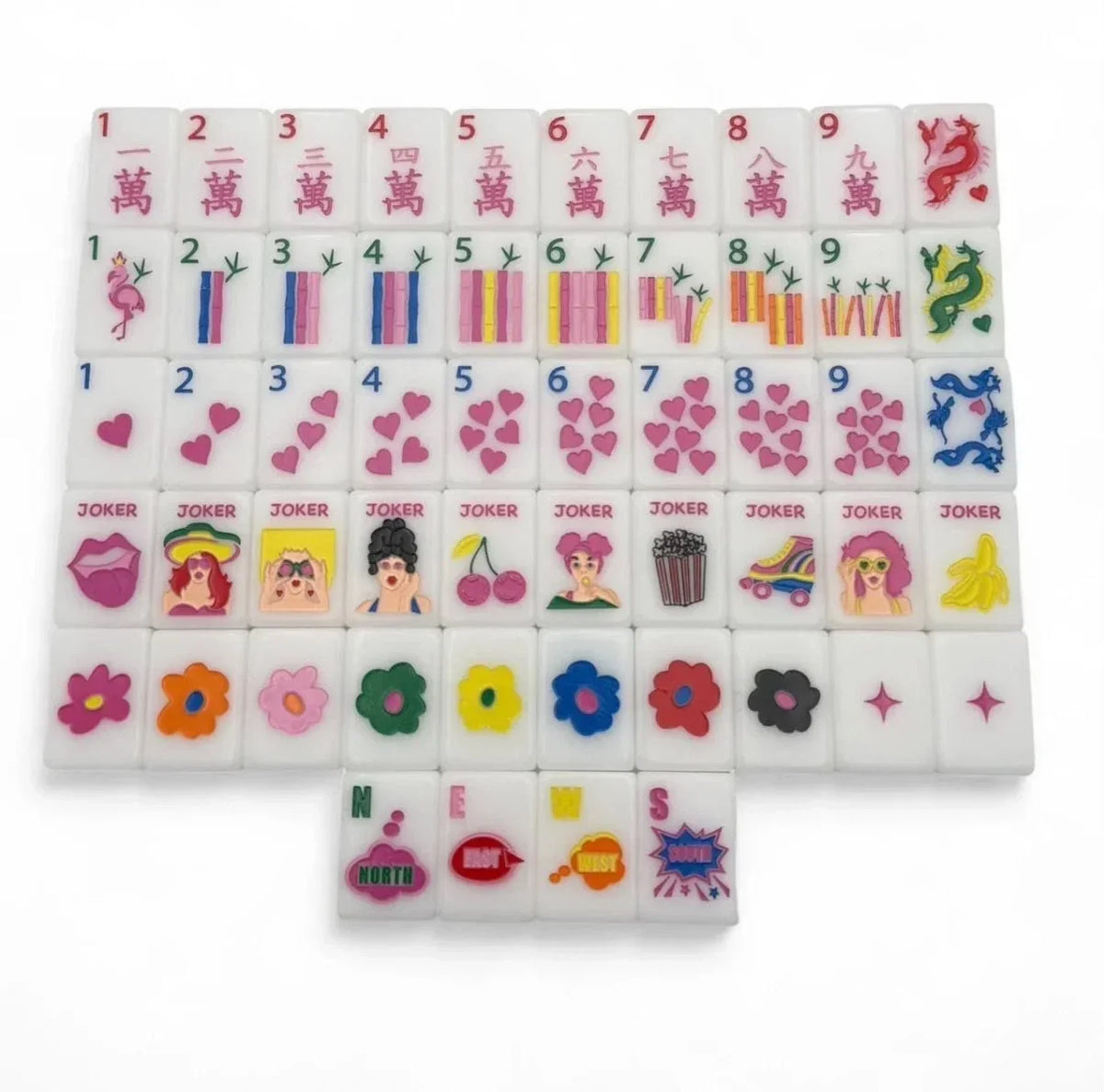 Pop Diva Themed Single-Layer Engraved Acrylic American Mahjong Complete Set 160