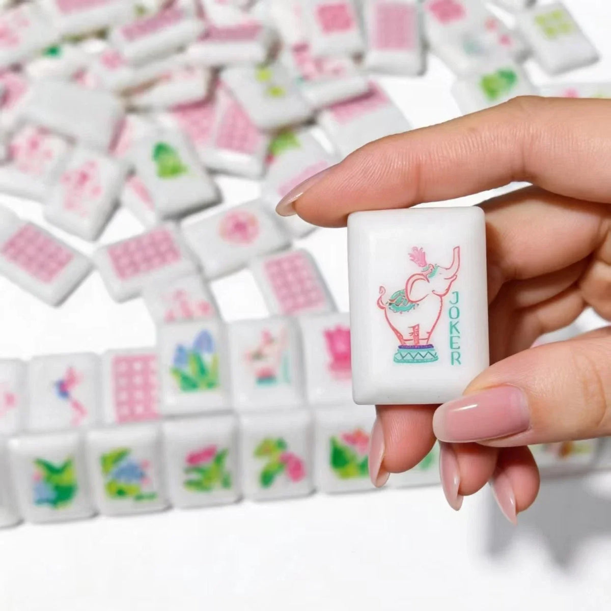 New Style Pink Lattice America Mahjong Set Free Shipping (Tiles only)