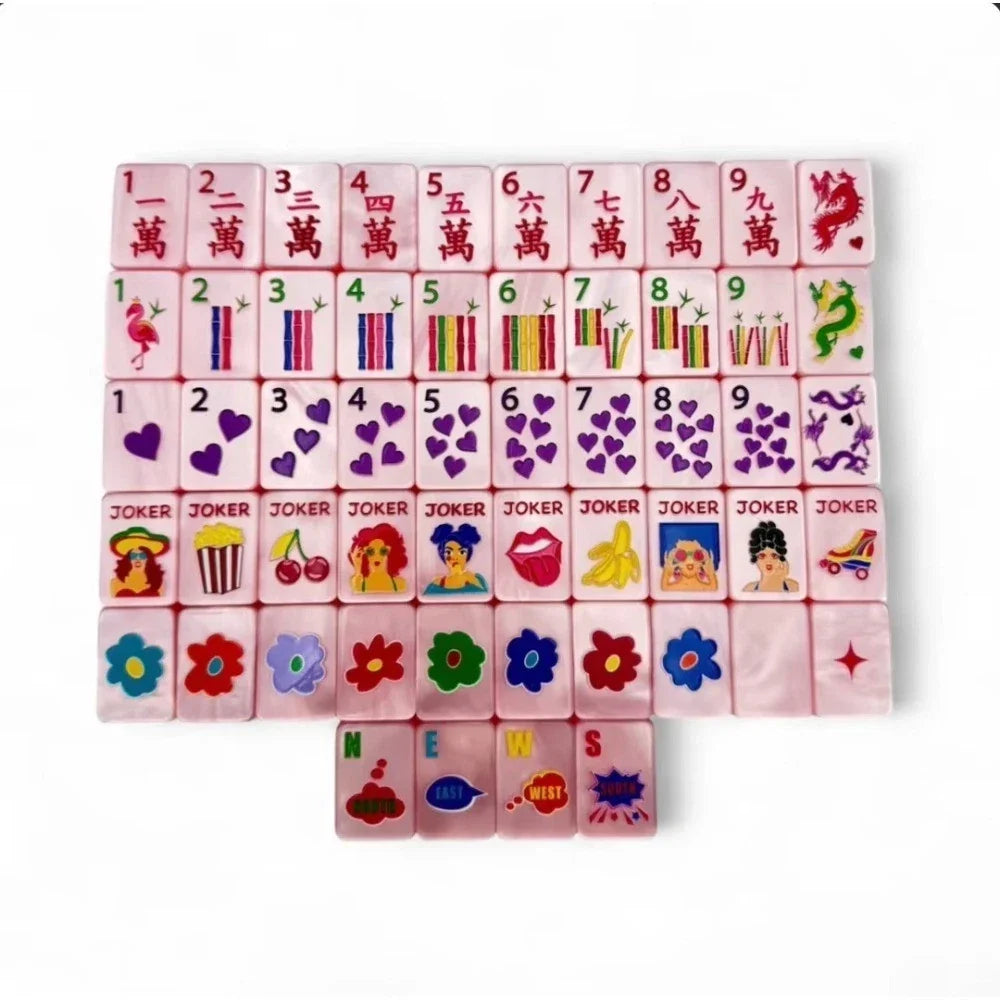 Pop Diva Themed Cotton Candy Pink Pearl Color American Mahjong Tiles FREE SHIP