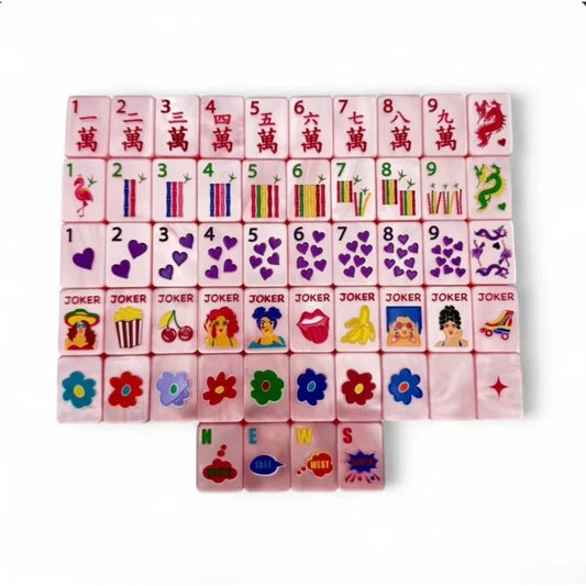 Pop Diva Themed Cotton Candy Pink Pearl Color American Mahjong Tiles FREE SHIP