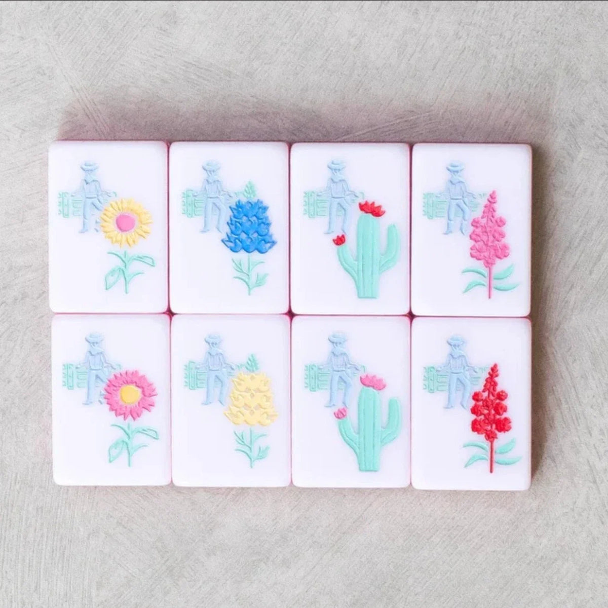 Miss Cowgirl Mahjong Tile Set Free Shipping