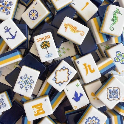 Blue Captain Luxury Four-layer American Mahjong Set Free Shipping (Tiles only)