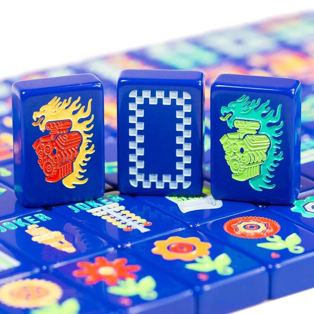 Blue Motor City Themed Series Mahjong Tiles Free Shipping