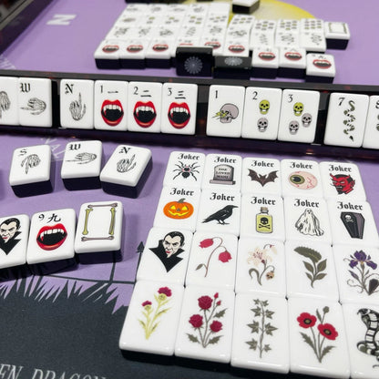 Acrylic American Black Label Halloween Theme Mahjong Tile Set 160 tiles Freeship