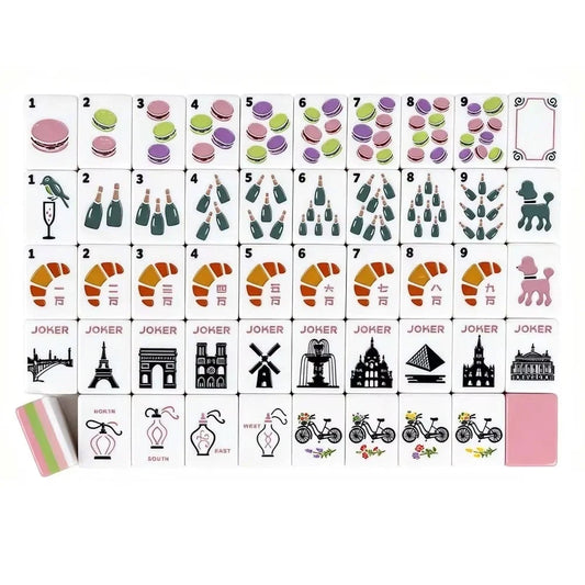 Ooh La La Tiles mahjong American Macaron Pattern Mahjong tiles Set 160 tiles