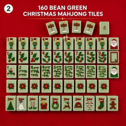 Green Christmas Style Single American Mahjong 160 Pieces (Tiles only)
