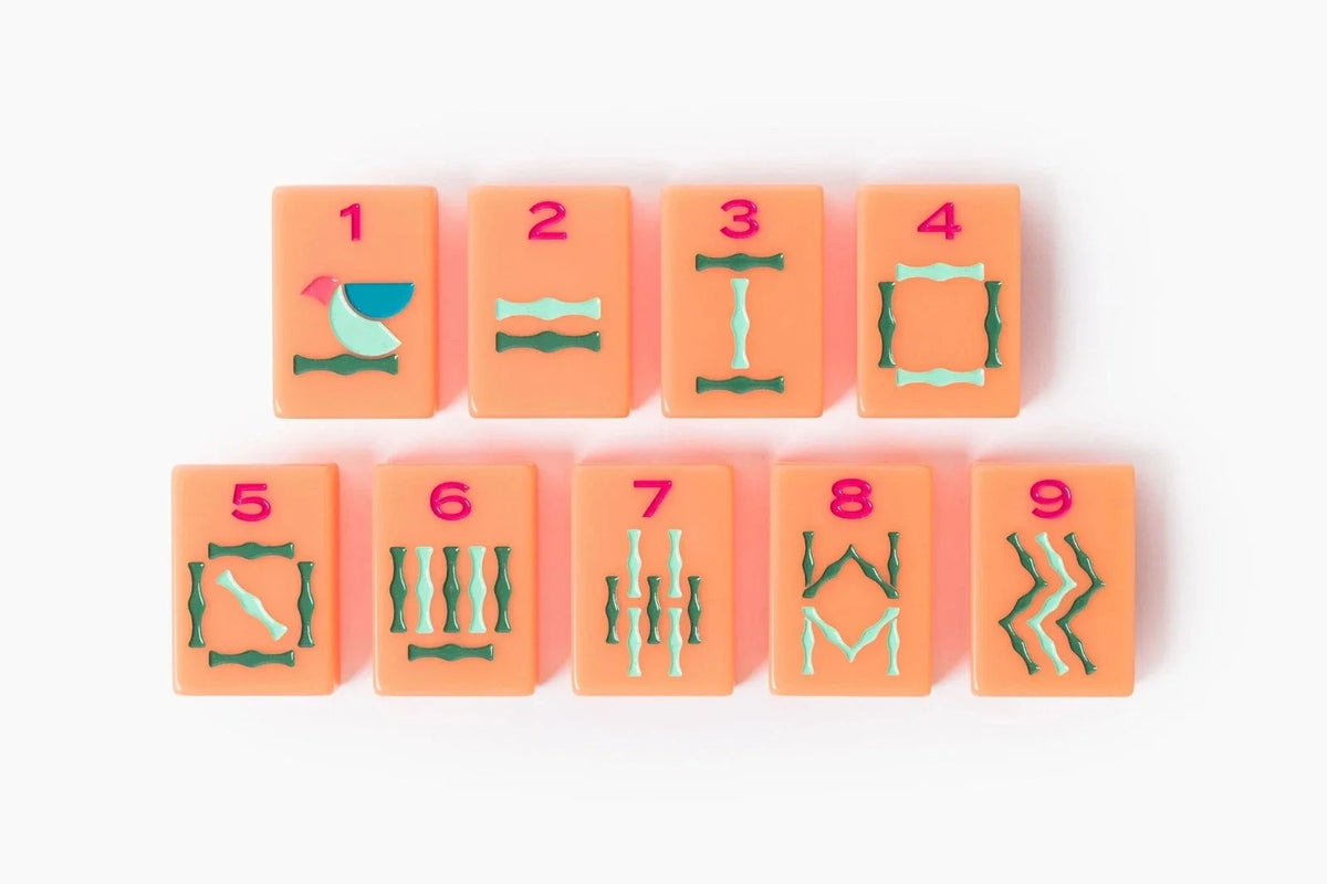 Modern Luxury Minimal Barney Orange Single Layer Acrylic American Mahjong Set