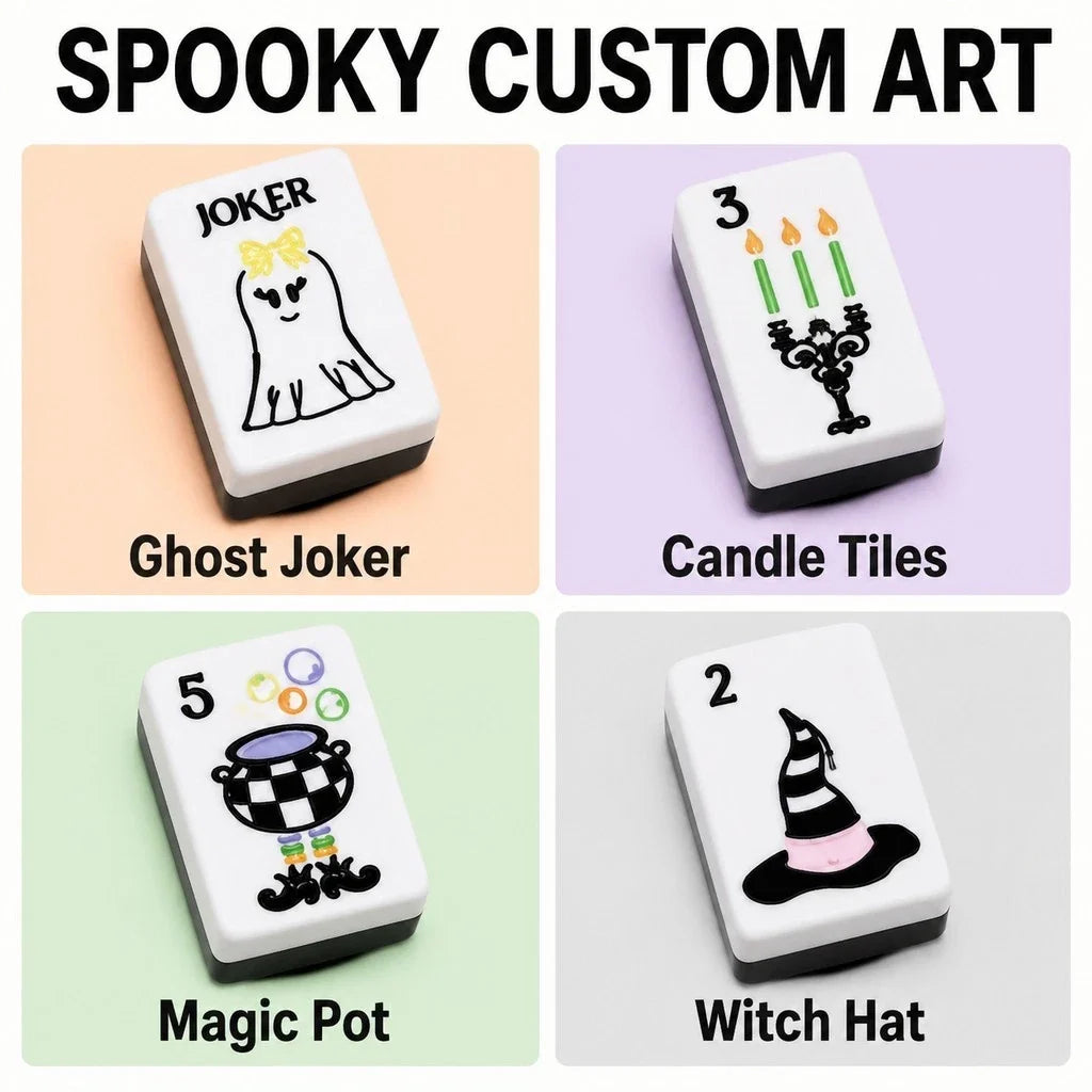 Halloween Hocus Pocus American Mahjong 160 set 2-Layer Engraved Acrylic Tiles