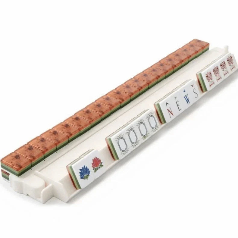Wood Grain Heritage Mahjong Set 160 Engraved 4 Layer Acrylic Luxury tiles