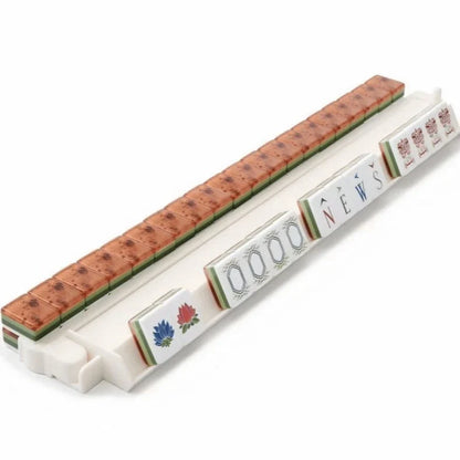 Wood Grain Heritage Mahjong Set 160 Engraved 4 Layer Acrylic Luxury tiles