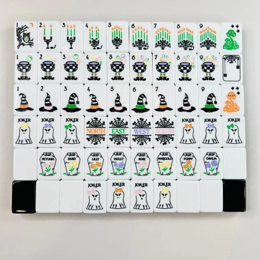 Halloween Hocus Pocus American Mahjong 160 set 2-Layer Engraved Acrylic Tiles