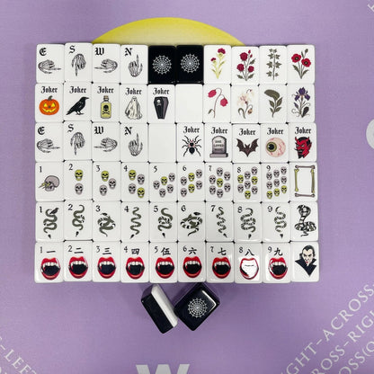 Acrylic American Black Label Halloween Theme Mahjong Tile Set 160 tiles Freeship