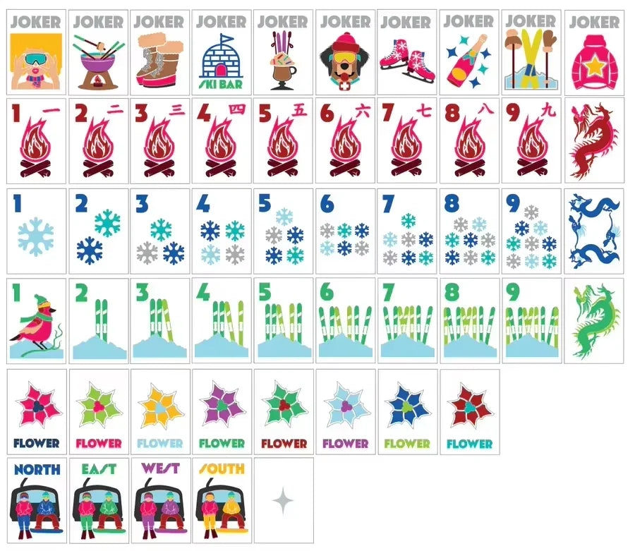 Mountain Lodge American Mahjong Tiles, 160 Winter Theme Set (Tiles only)