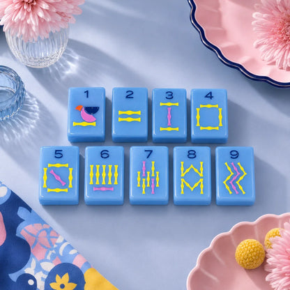 Luxury Blue Modern American Mahjong tile set Free Shipping