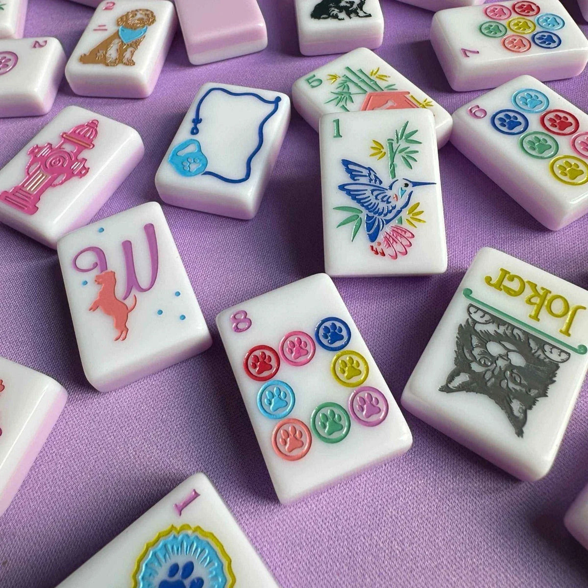 Pink Cute Puppy American Mahjong Tiles Free Shipping (Tiles only)