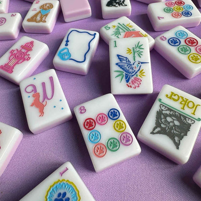 Pink Cute Puppy American Mahjong Tiles Free Shipping (Tiles only)