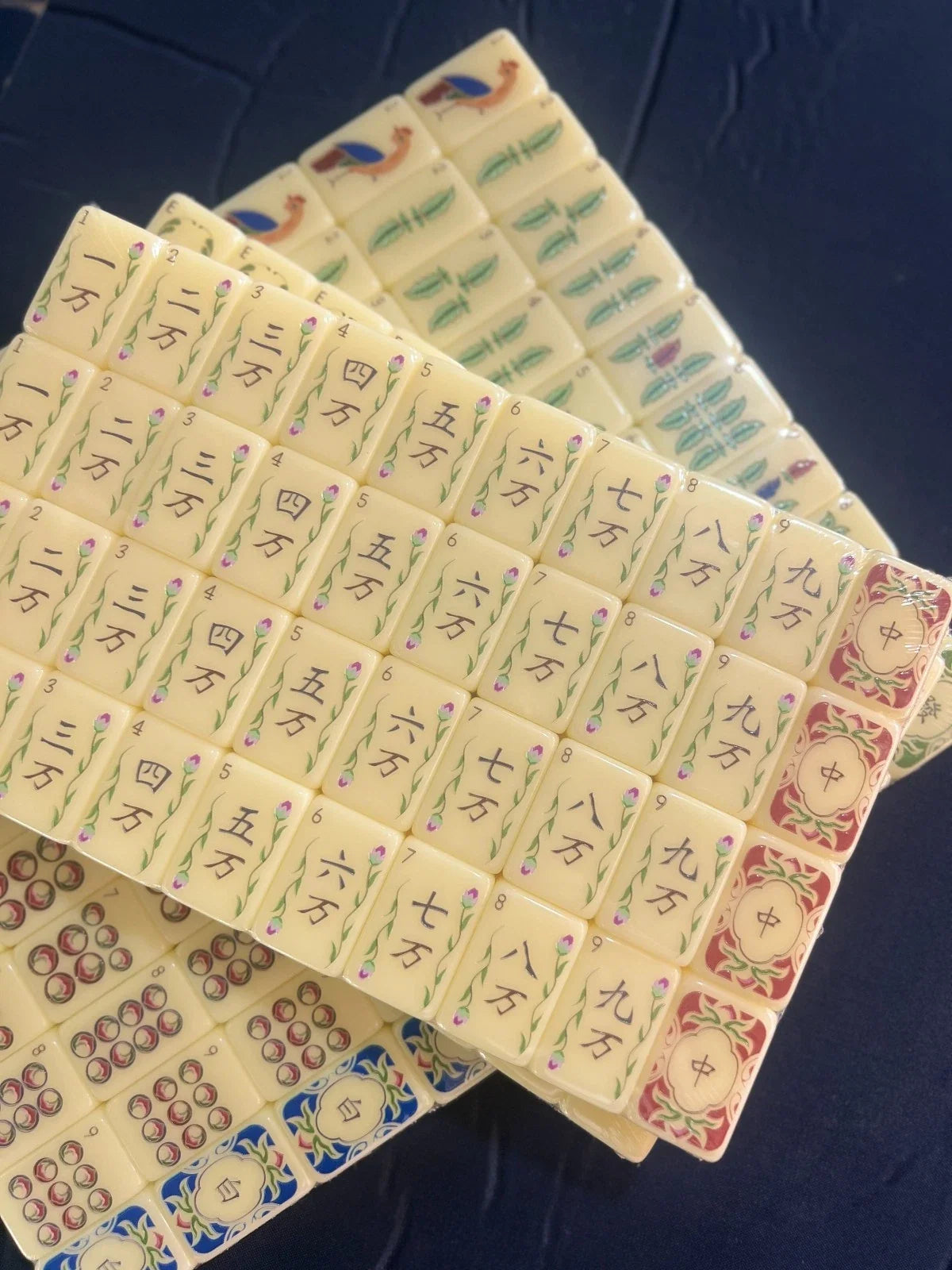 Ivory Stripes American Mahjong Tiles Set Free Shipping