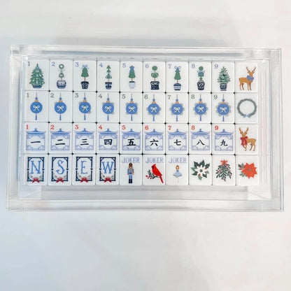 Christmas Floral Acrylic Mahjong Tiles Free Shipping