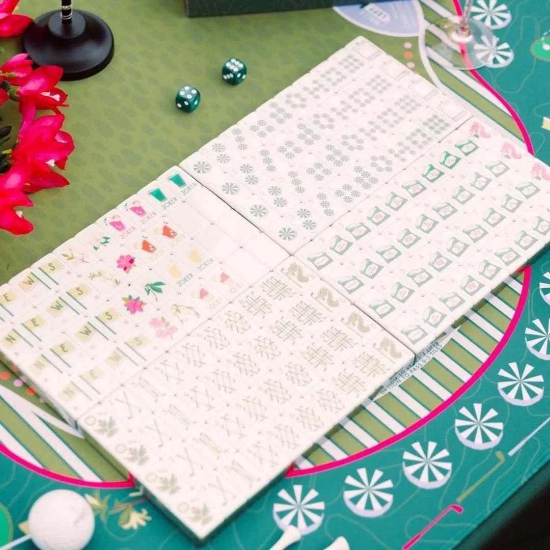 Luxury Four Layer Acrylic American Mahjong Golf Theme 160 tiles free ship