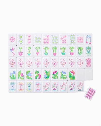 New Style Pink Lattice America Mahjong Set Free Shipping (Tiles only)