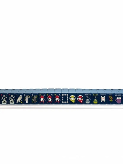 Luxury Modern Winter Ski Cabin 160pc Acrylic American Mahjong tile Set Free Ship