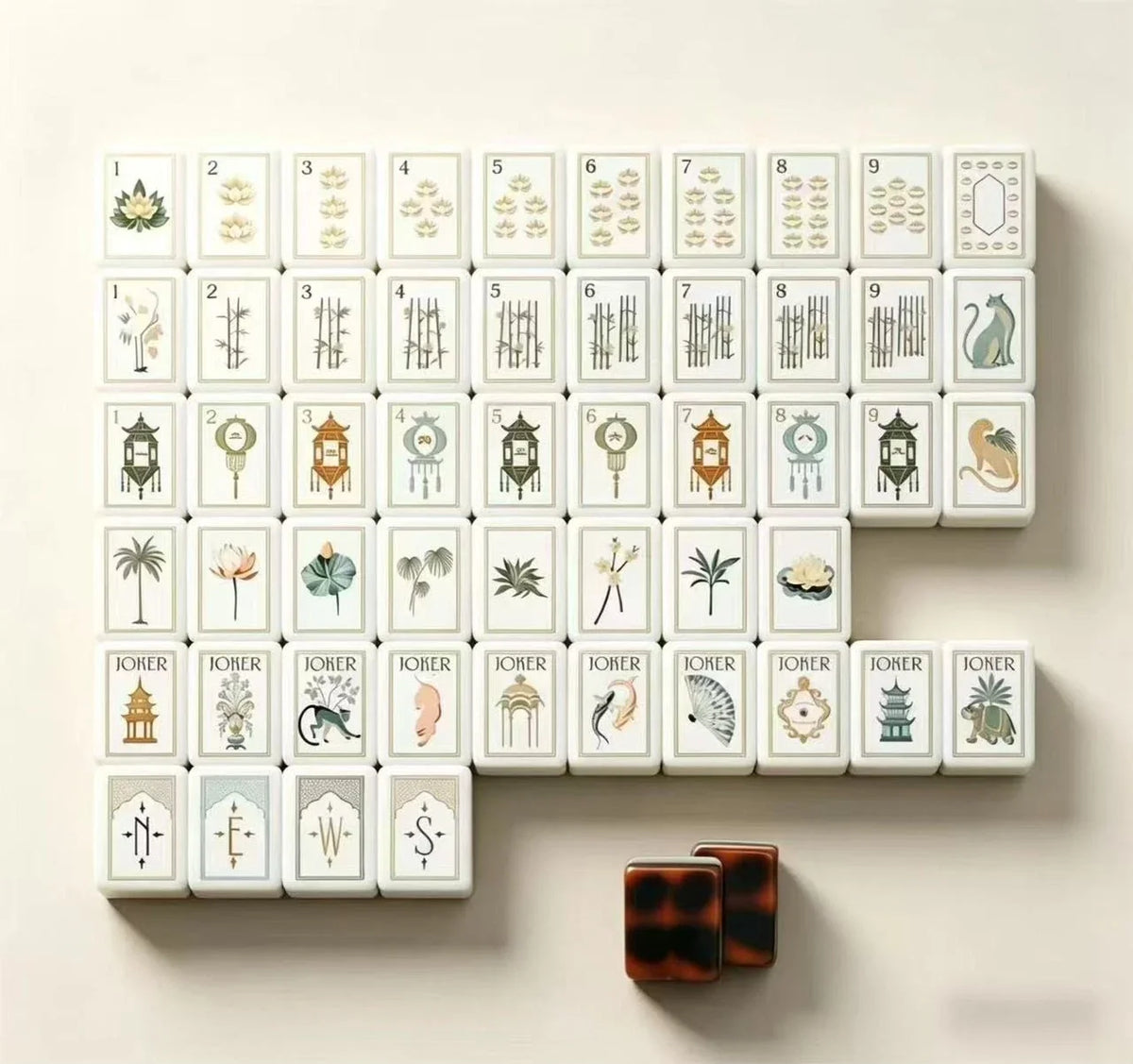 American Luxurious White Lotus Mahjong Set Free Shipping