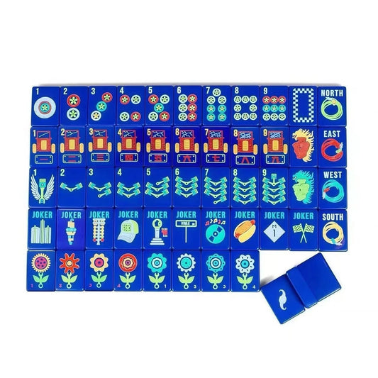 Blue Motor City Themed Series Mahjong Tiles Free Shipping
