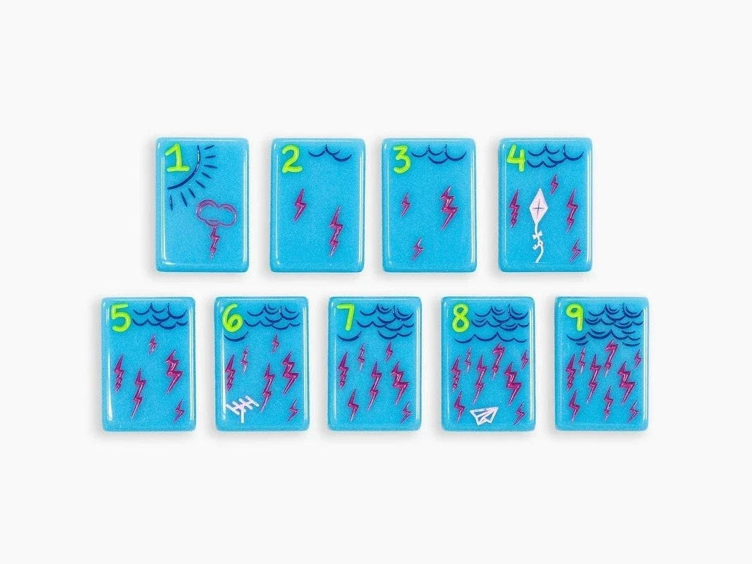 American Electric Blue Acrylic Mahjong Tiles Free Shipping