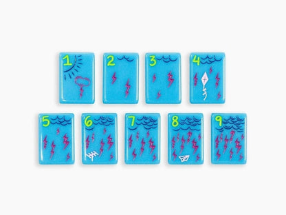 American Electric Blue Acrylic Mahjong Tiles Free Shipping