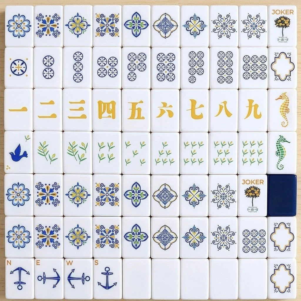 Blue Captain Luxury Four-layer American Mahjong Set Free Shipping (Tiles only)