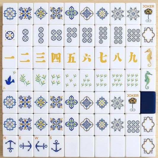 Blue Captain Luxury Four-layer American Mahjong Set Free Shipping (Tiles only)