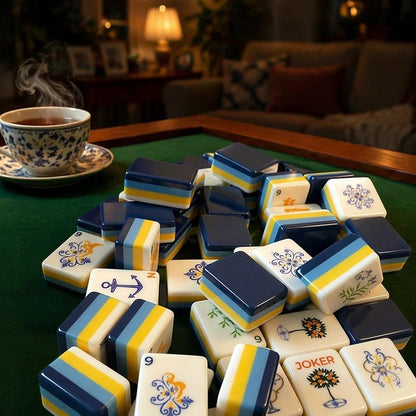 Blue Captain Luxury Four-layer American Mahjong Set Free Shipping (Tiles only)