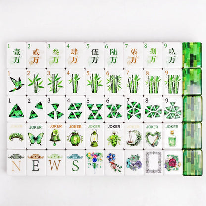 Emerald Green Custom-engraved 4-layer American Mahjong Set Wizard of Oz Acrylic