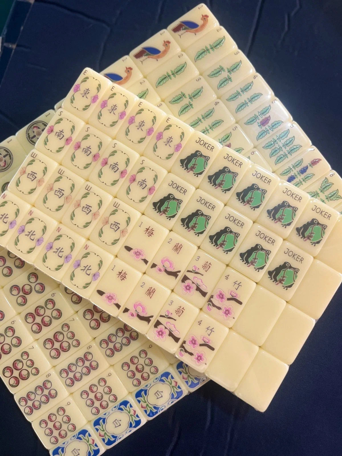 Ivory Stripes American Mahjong Tiles Set Free Shipping