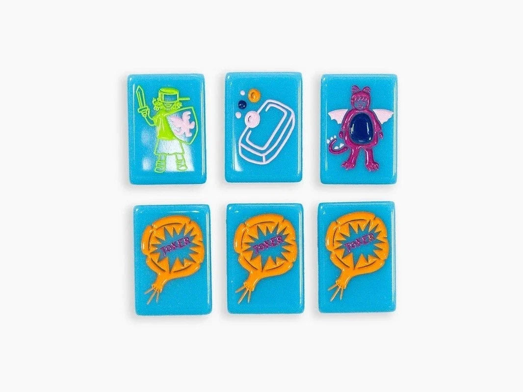 American Electric Blue Acrylic Mahjong Tiles Free Shipping