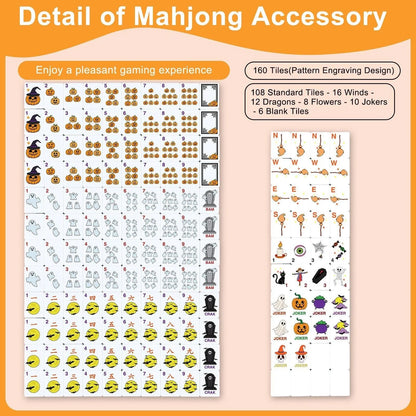 Halloween Pumpkin Ghost Printed American Mahjong Set Custom Acrylic Tiles