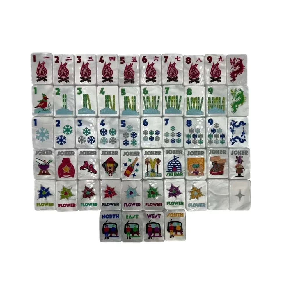 Mountain Lodge American Mahjong Tiles, 160 Winter Theme Set (Tiles only)
