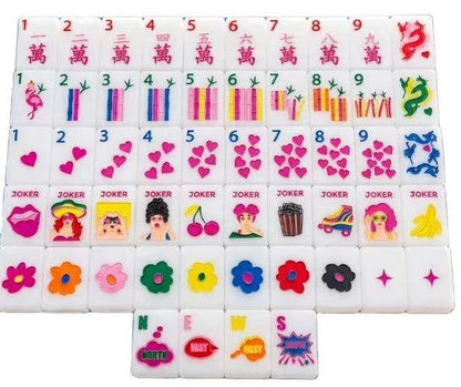 Pop Diva Themed Single-Layer Engraved Acrylic American Mahjong Complete Set 160