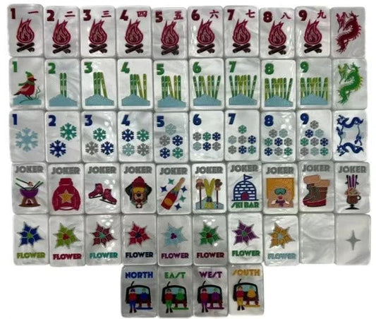 Mountain Lodge American Mahjong Tiles, 160 Winter Theme Set (Tiles only)