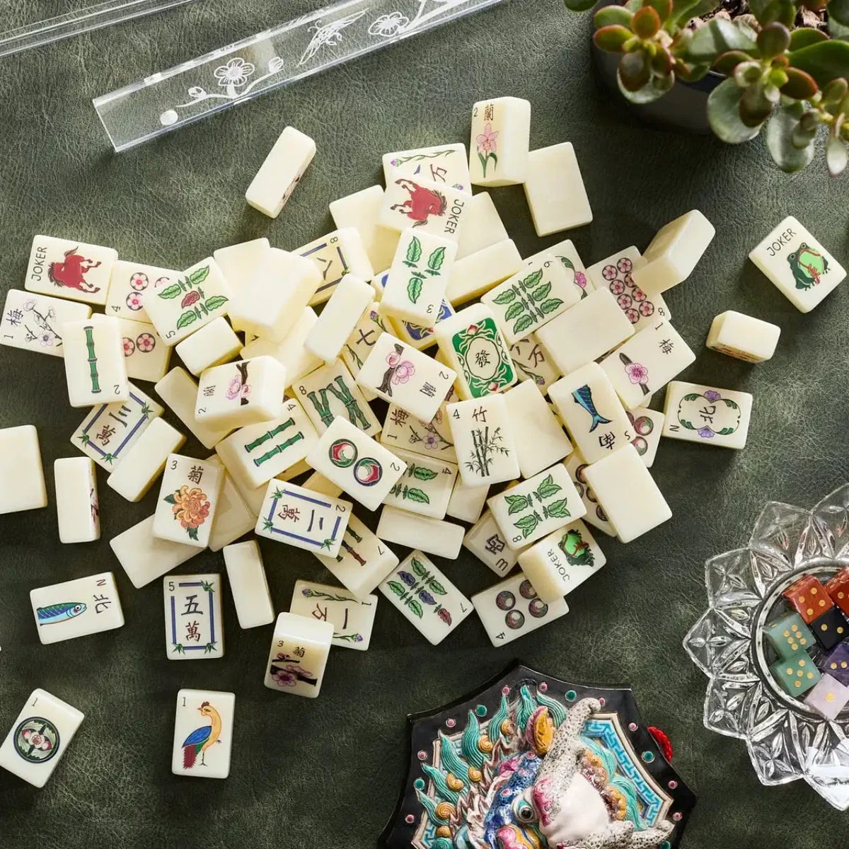 Ivory Stripes American Mahjong Tiles Set Free Shipping