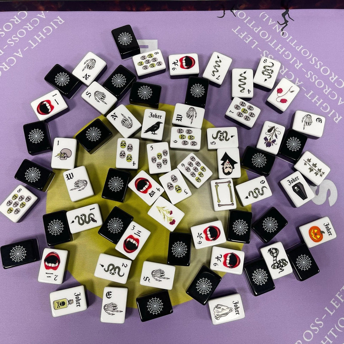 Acrylic American Black Label Halloween Theme Mahjong Tile Set 160 tiles Freeship