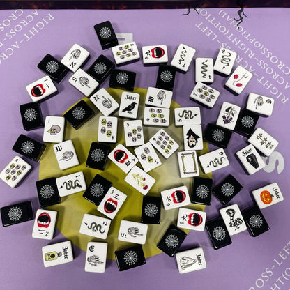 Acrylic American Black Label Halloween Theme Mahjong Tile Set 160 tiles Freeship
