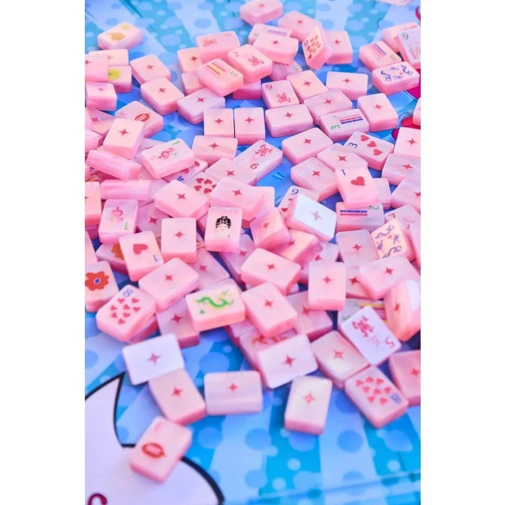 Pop Diva Themed Cotton Candy Pink Pearl Color American Mahjong Tiles FREE SHIP