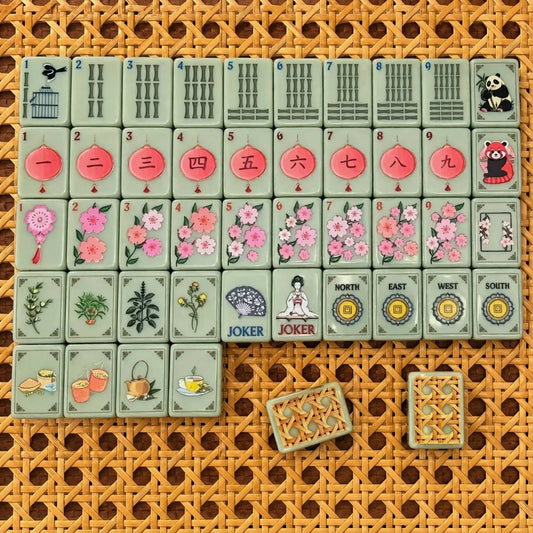 Magpie Panda Engraved Acrylic Mahjong Set Free Shipping