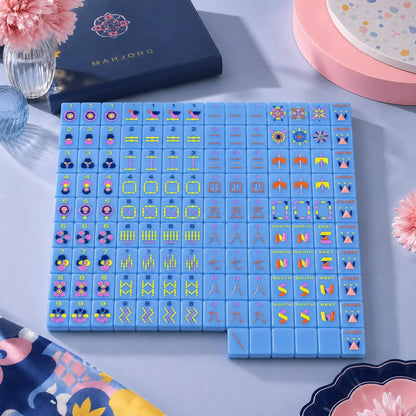 Luxury Blue Modern American Mahjong tile set Free Shipping
