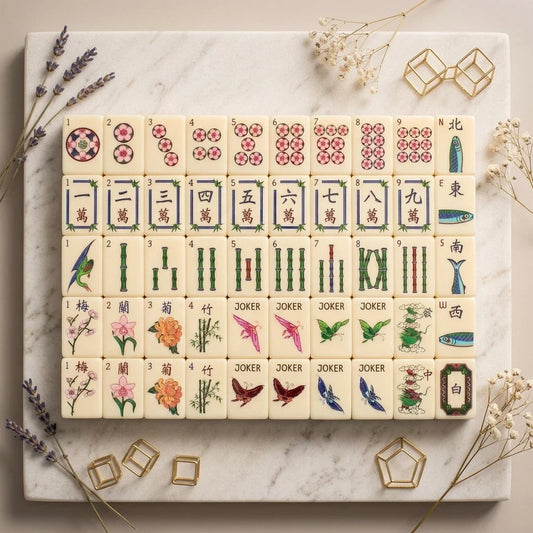 Modern American-style Jade Garden Tile and Acrylic Mahjong Set (Tiles only)