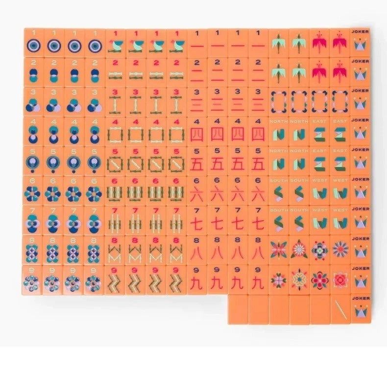 Modern Luxury Minimal Barney Orange Single Layer Acrylic American Mahjong Set