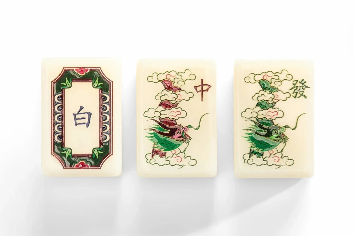 Modern American-style Jade Garden Tile and Acrylic Mahjong Set (Tiles only)